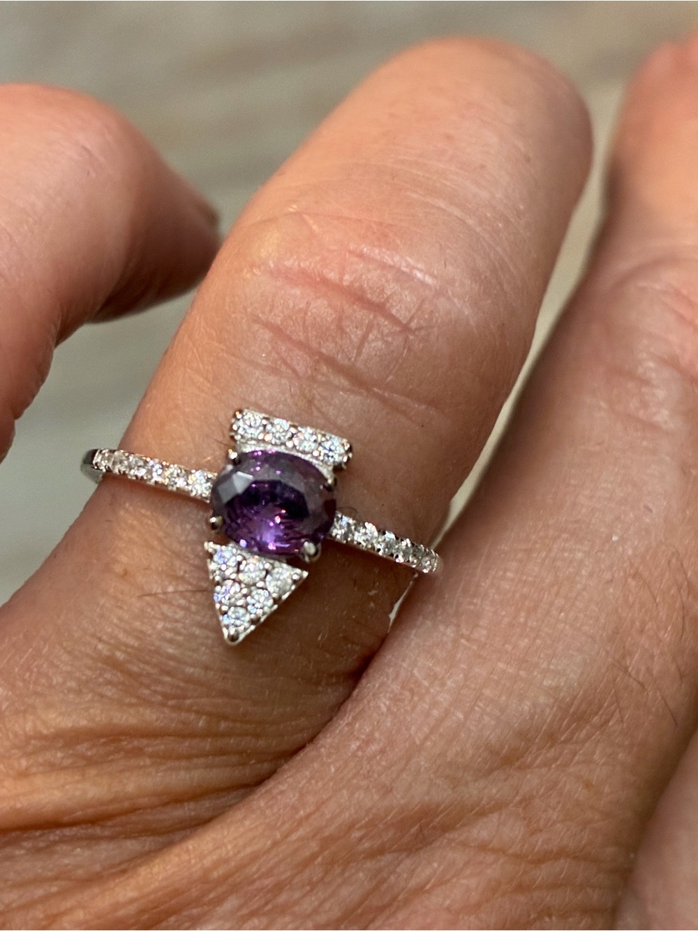 Ring Bomb Party RBP5536 Sterling Club 0.925 Amethyst CZ Sz 7